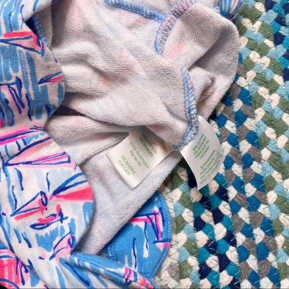 Blue Strapless Jumpsuit with Pink Sailboat Print - Picture 7 of 10